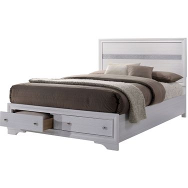 Chrissy White King Storage Platform Bed
