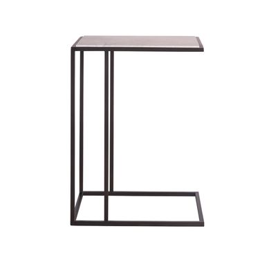 Coalesce Boer Metal and Stone Drink Table In Matte Black