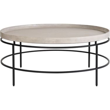 Coalesce Round Tray Top Cocktail Table In Fog