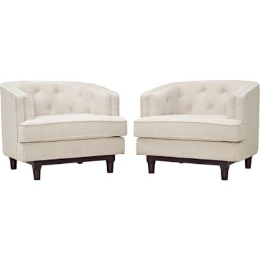 Coast Beige Arm Chairs Set of 2