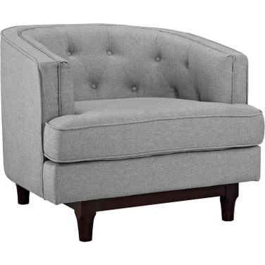 Coast Light Gray Upholstered Fabric Arm Chair