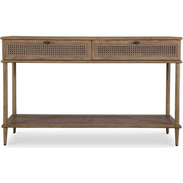 Coast Rattan Console Table In Woodtone