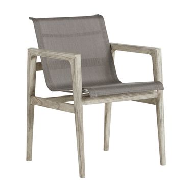 Coast Teak Arm Chair In Oyster Teak and Heather Gray