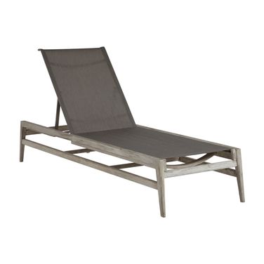 Coast Teak Chaise In Oyster Teak and Heather Gray