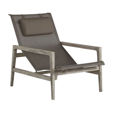 Coast Teak Easy Chair In Oyster Teak and Heather Gray