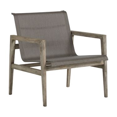 Coast Teak Lounge Chair In Oyster Teak and Heather Gray