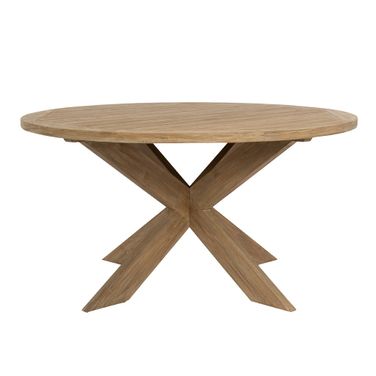Coastal Teak 56" Round Dining Table in Light Wood