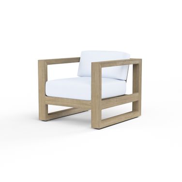 Coastal Teak Club Chair in Canvas Natural