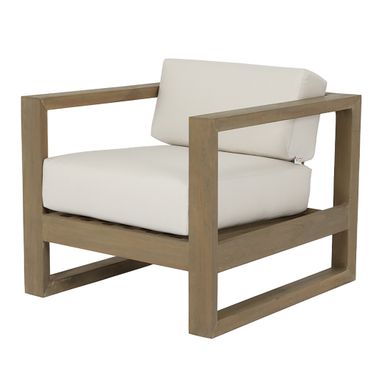 Coastal Teak Club Chair in Light Wood