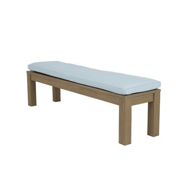 Coastal Teak Dining Bench in Canvas Skyline
