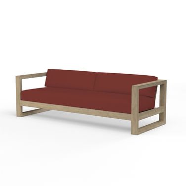 Coastal Teak Sofa in Canvas Henna