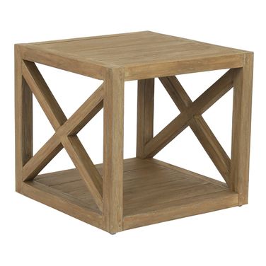 Coastal Teak X End Table in Light Wood