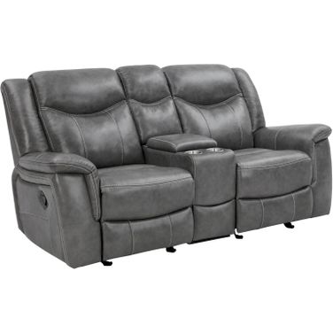 Conrad Upholstered Motion Loveseat Cool Grey