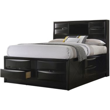 Briana California King Platform Storage Bed Black