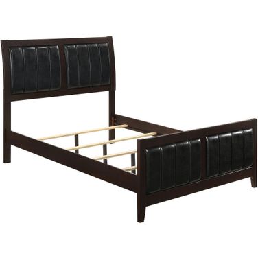 Carlton California King Upholstered Bed Cappuccino and Black
