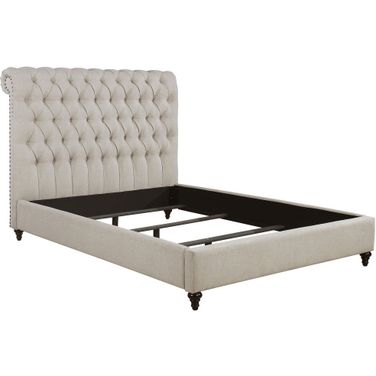 Devon Tufted Upholstered California King Bed Beige
