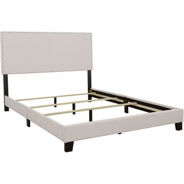 Boyd California King Upholstered Bed with Nailhead Trim Ivory