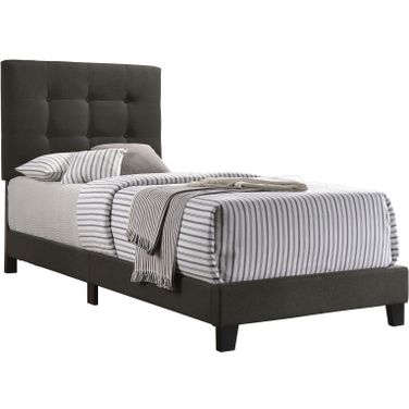 Mapes Tufted Upholstered Twin Bed Charcoal
