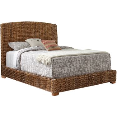 Laughton Hand-Woven Banana Leaf California King Bed Amber