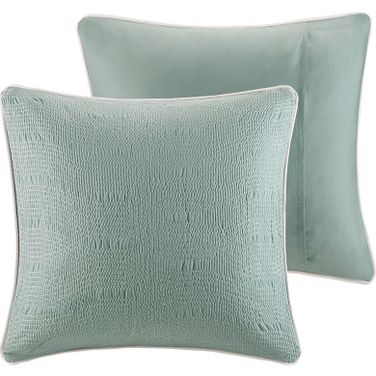 Coastline Cotton Quilted Euro Sham In Aqua