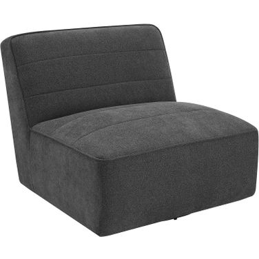 Cobie Upholstered Swivel Armless Chair Dark Charcoal