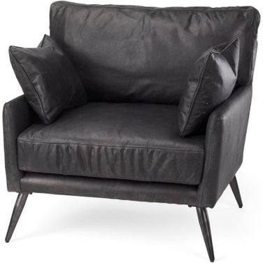 Cochrane Black Leather Wrapped Chair