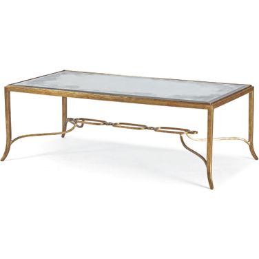29 x 53 Inch Cocktail Table In Antique Bronze