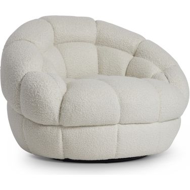 Coco Fabric Swivel Chair In White