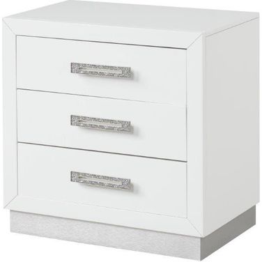 Coco Nightstand Made With Wood In Milky White