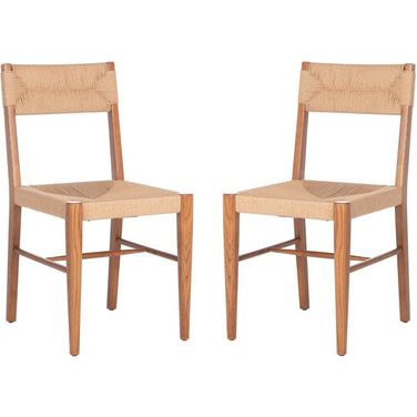 Cody Rattan Dining Chair Set of 2 In Natural