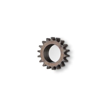 Cog 17 x 17 Inch Wood Round Frame Mirror In Brown