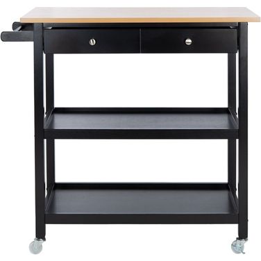 Cohyn 2 Drawer 2 Shelf Kitchen Cart in Matte Black