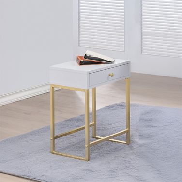 Coleen White Side Table