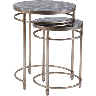 Signature Designs Colette Round Nesting Tables In Champagne