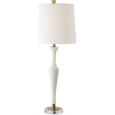 Colette Stone Table Lamp In White and Gold