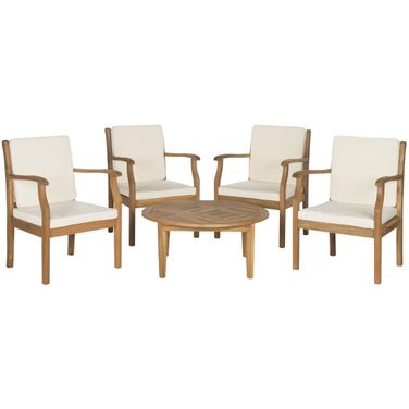 Colfax Teak Brown 5-Piece Coffee Set
