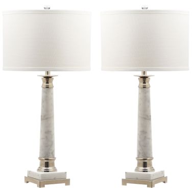 Colleen White Marble Table Lamp Set of 2