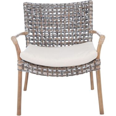 Collette Rattan Accent Chair with Cushion in Grey