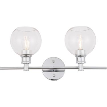 Collier 2 Light Chrome And Clear Glass Wall Sconce