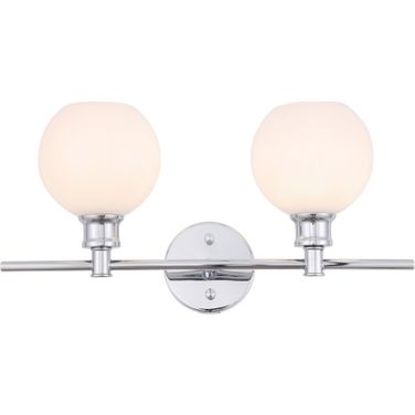 Collier 2 Light Chrome And Frosted White Glass Wall Sconce
