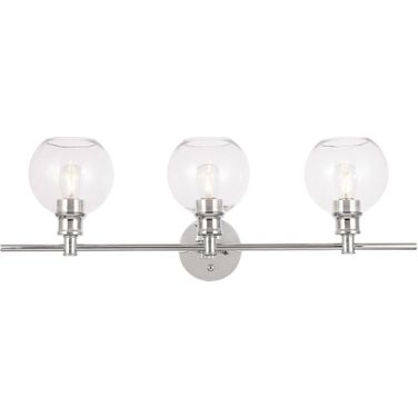 Collier 3 Light Chrome And Clear Glass Wall Sconce