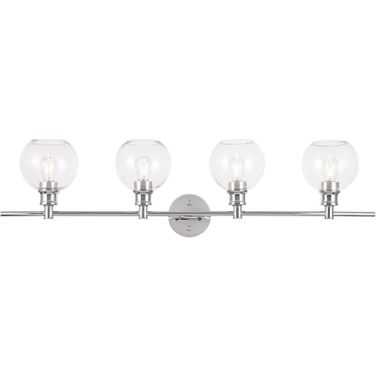 Collier 4 Light Chrome And Clear Glass Wall Sconce