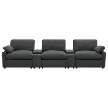 Collins 5-Piece Power Reclining Home Theater Seating In Dark Grey