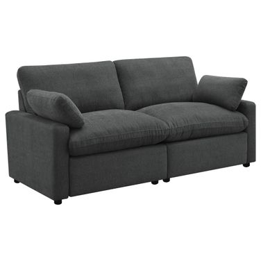 Collins Modular Power Loveseat In Dark Grey