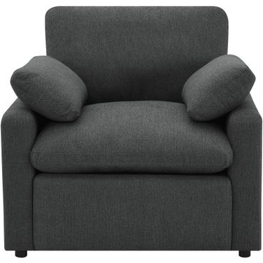 Collins Upholstered Power Recliner Chair In Dark Grey
