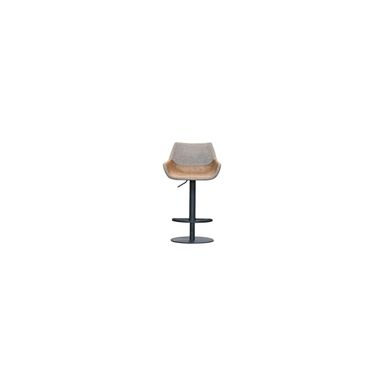 Colt Bar Stool Hydraulic Black Powder Coated Base In Brown