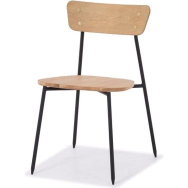 Colton Light Brown Dining Chair Set of 2 With Natural Wood Seat
