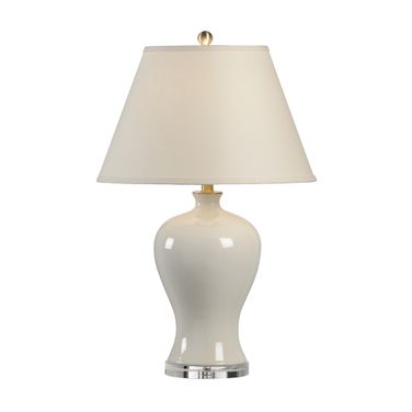 Columbus Vase Lamp In White and Cream