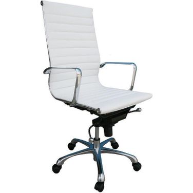 Comfy High Back White Office Chair