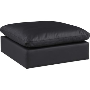 Comfy Vegan Leather Modular Ottoman In Black